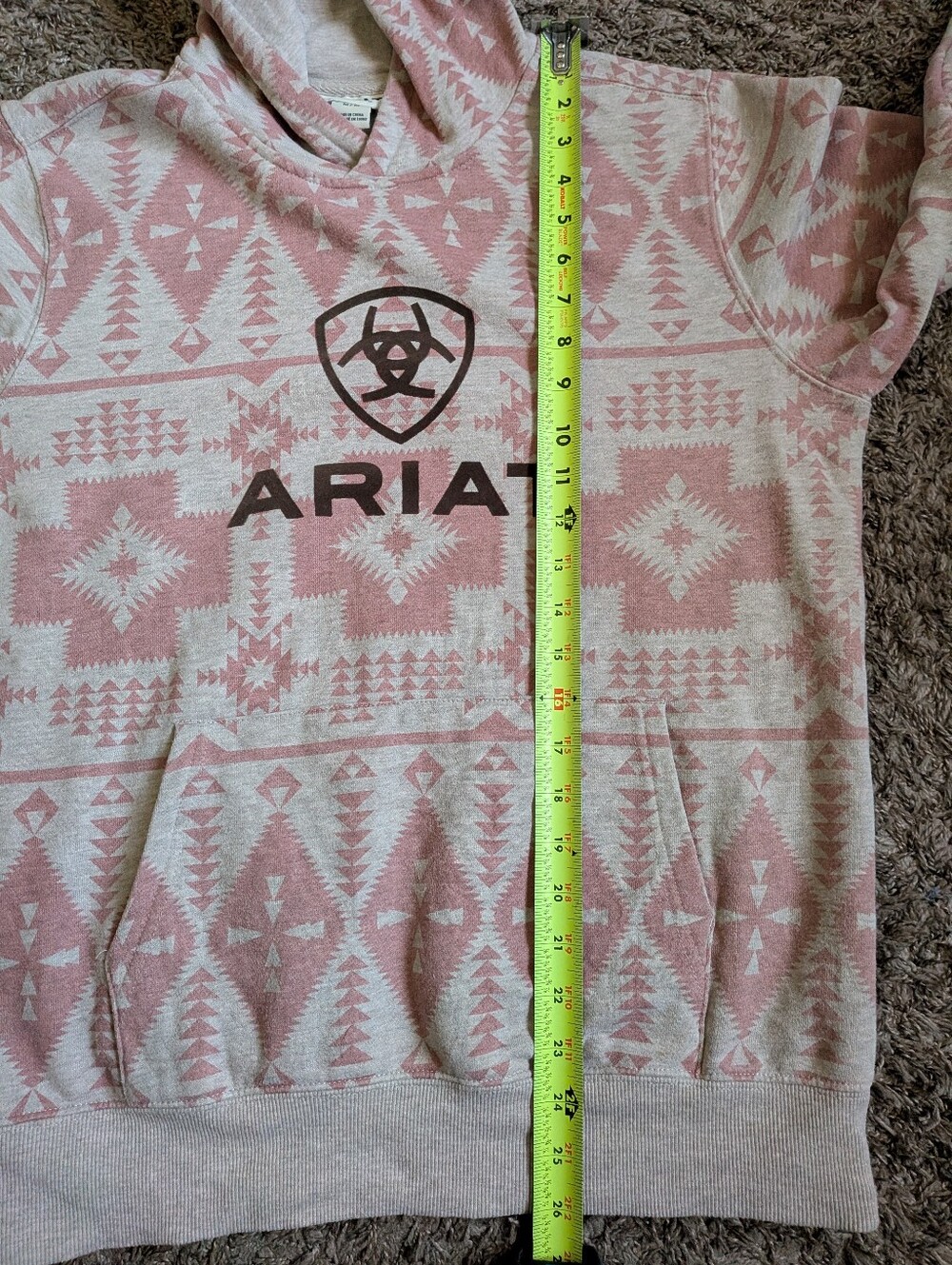 Ariat Real Southwest Aztec Cotton Blend Logo Pullover Hoodie Women's M - Picture 5 of 8